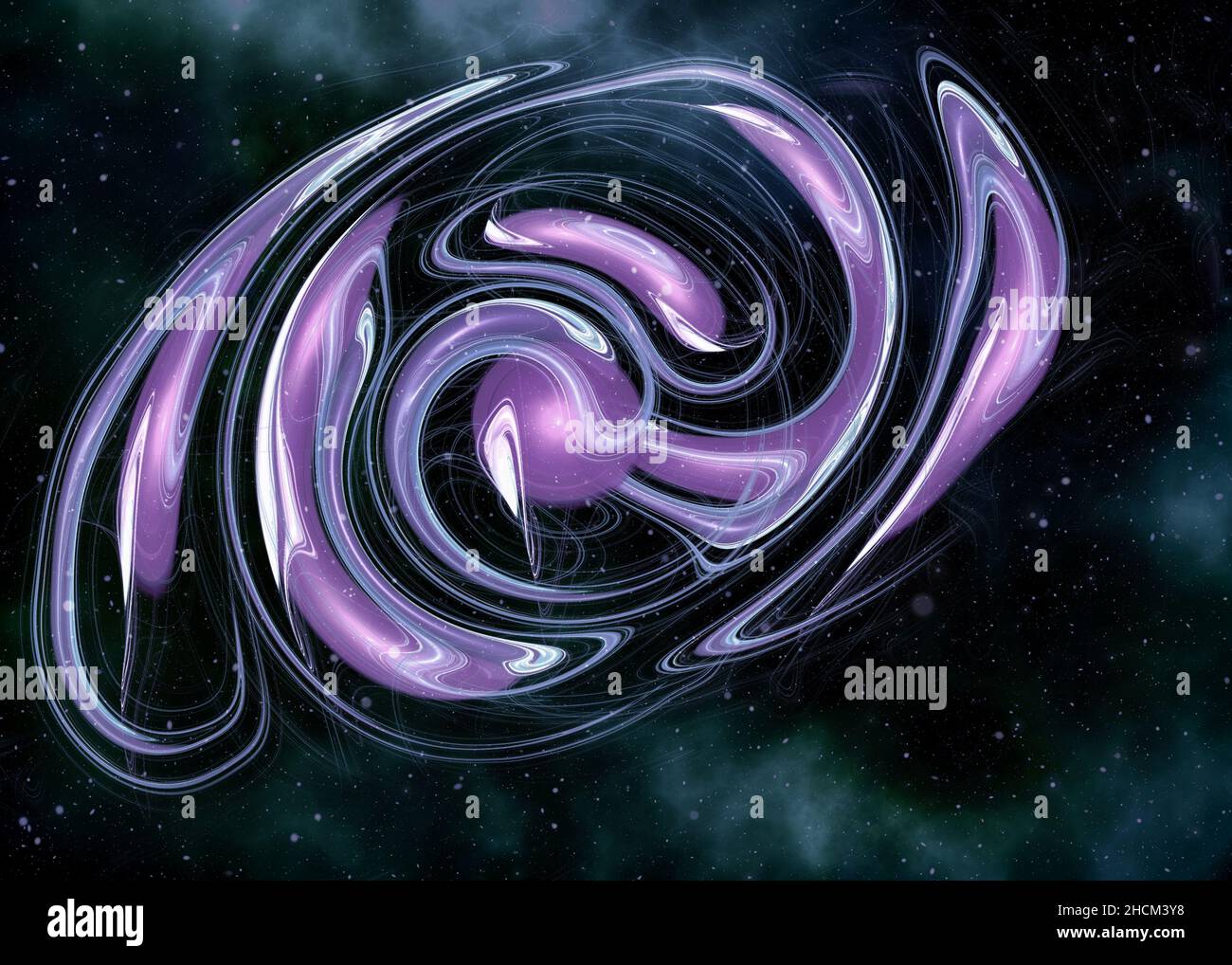 Computer abstract background with iridescent multi-color structure, liquid ripples, metallic reflection, esoteric aura spectrum. For creative projects Stock Photo