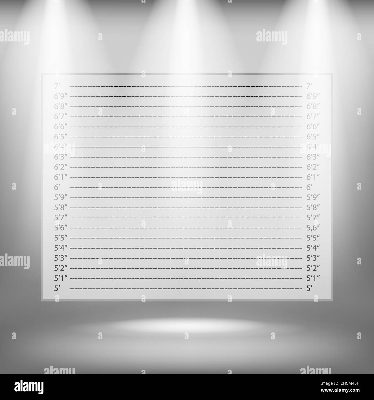 Police Lineup or Police Mugshot Board on Grey Blurred Background Stock