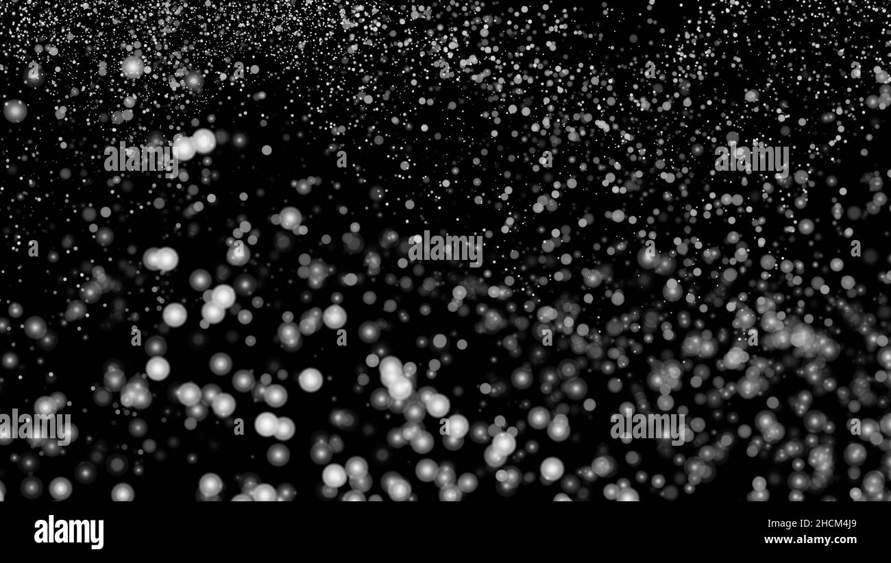 White Snow Falling on Isolated Black Background Stock Photo - Alamy