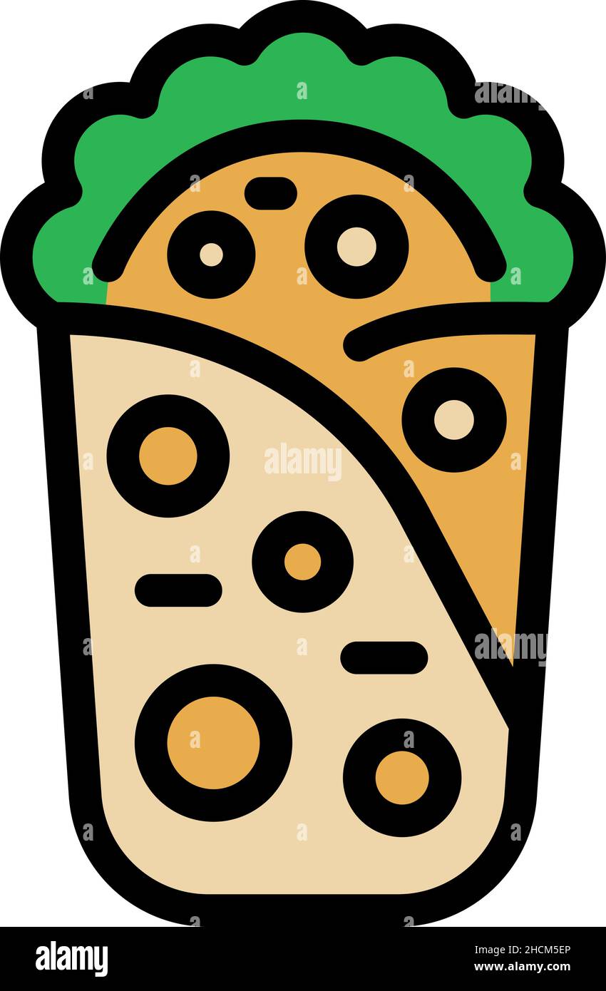 Healthy kebab icon. Outline healthy kebab vector icon color flat ...