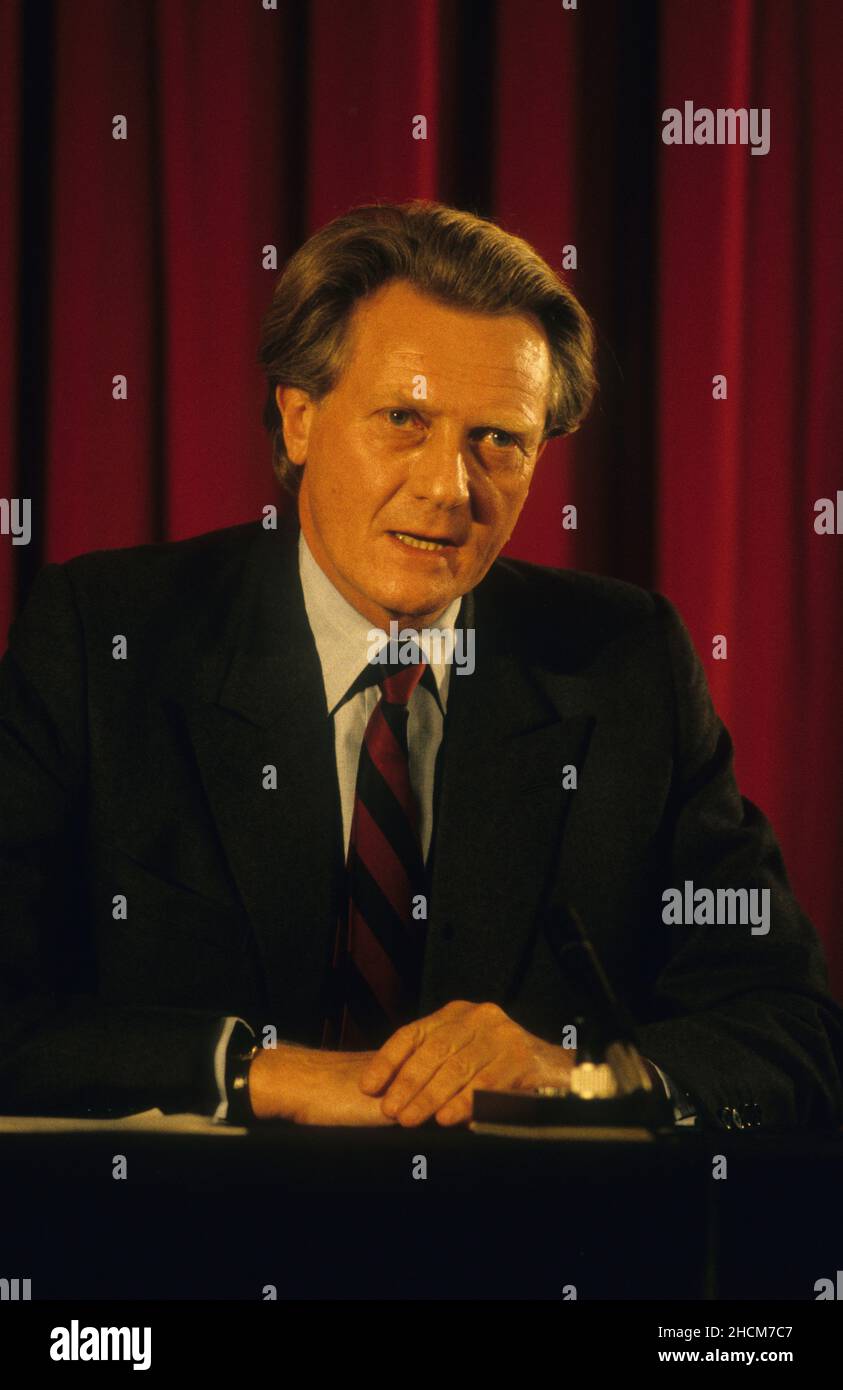 British Conservative politician Michael Heseltine MP during the 1987 election campaign Stock Photo