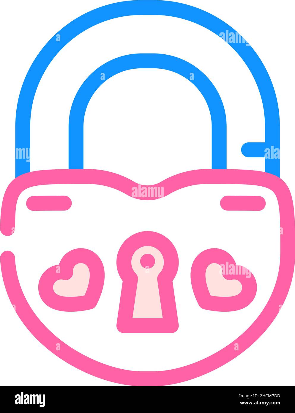 lock for love couple color icon vector illustration Stock Vector Image ...
