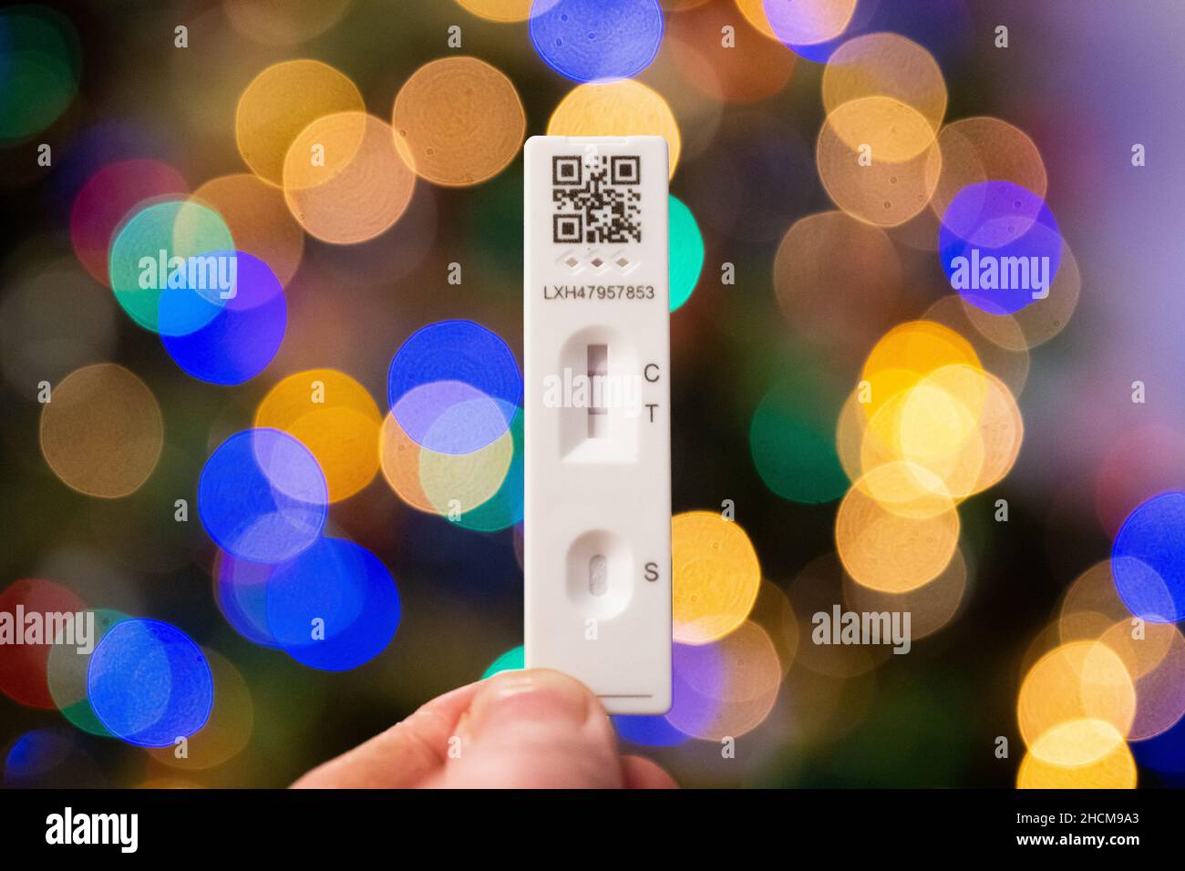 CARDIFF, WALES DECEMBER 26 A closeup of a positive lateral flow