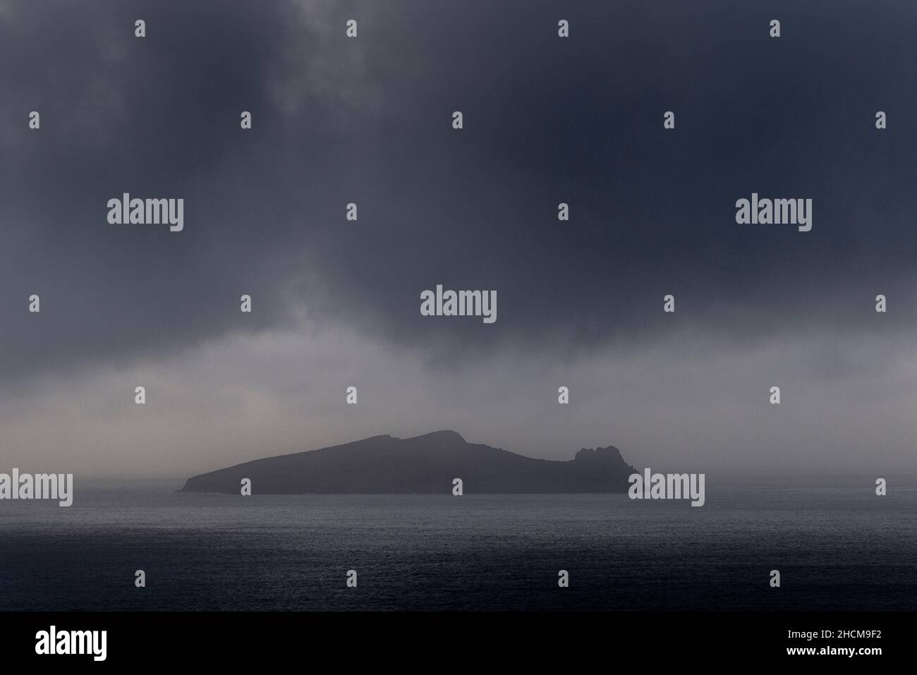 Inishtooskert or the sleeping giant in the Blanket Islands off the Dingle Peninsula, Couty Kerry, Ireland Stock Photo