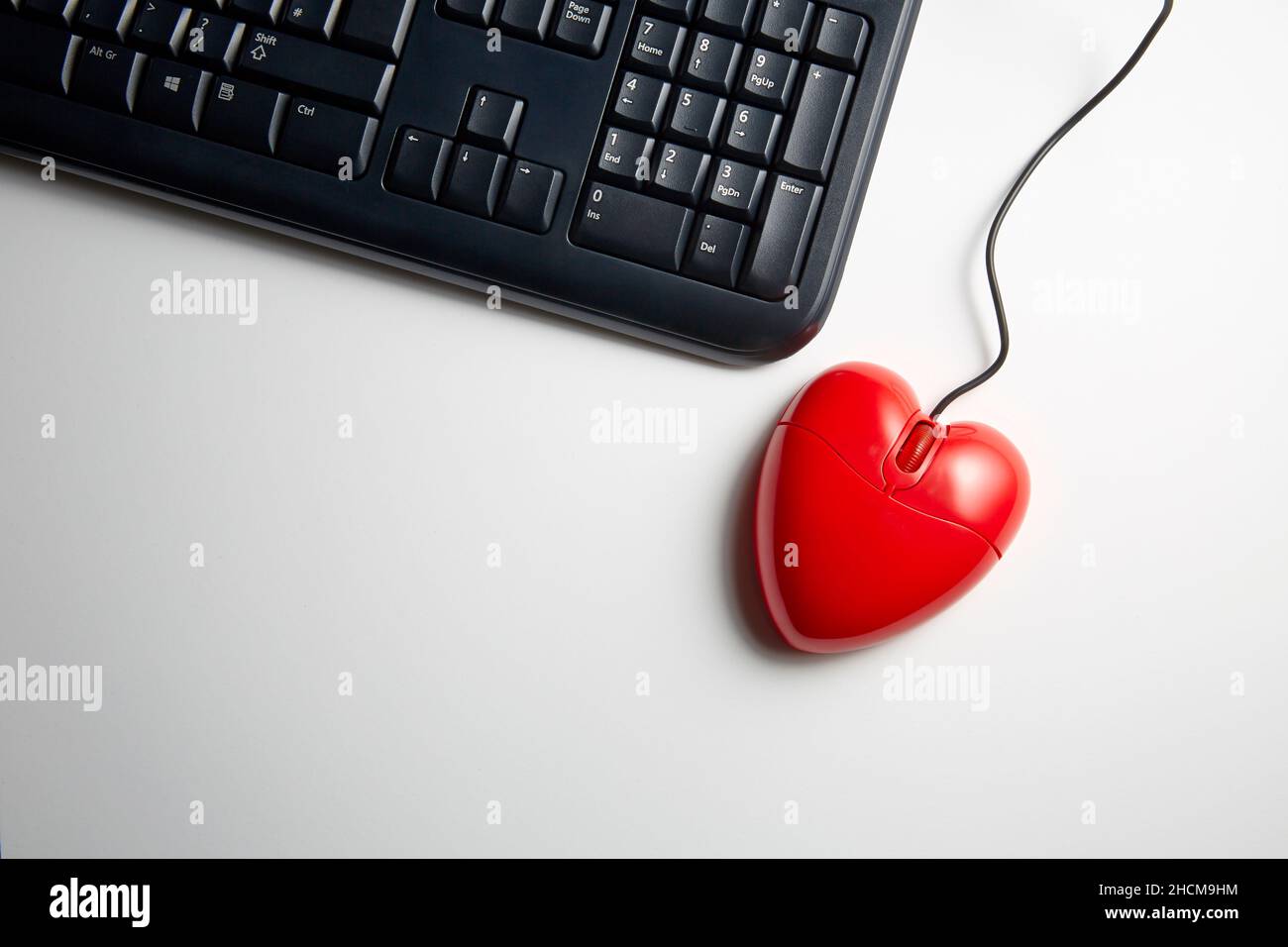 HEART SHAPED COMPUTER MOUSE Stock Photo