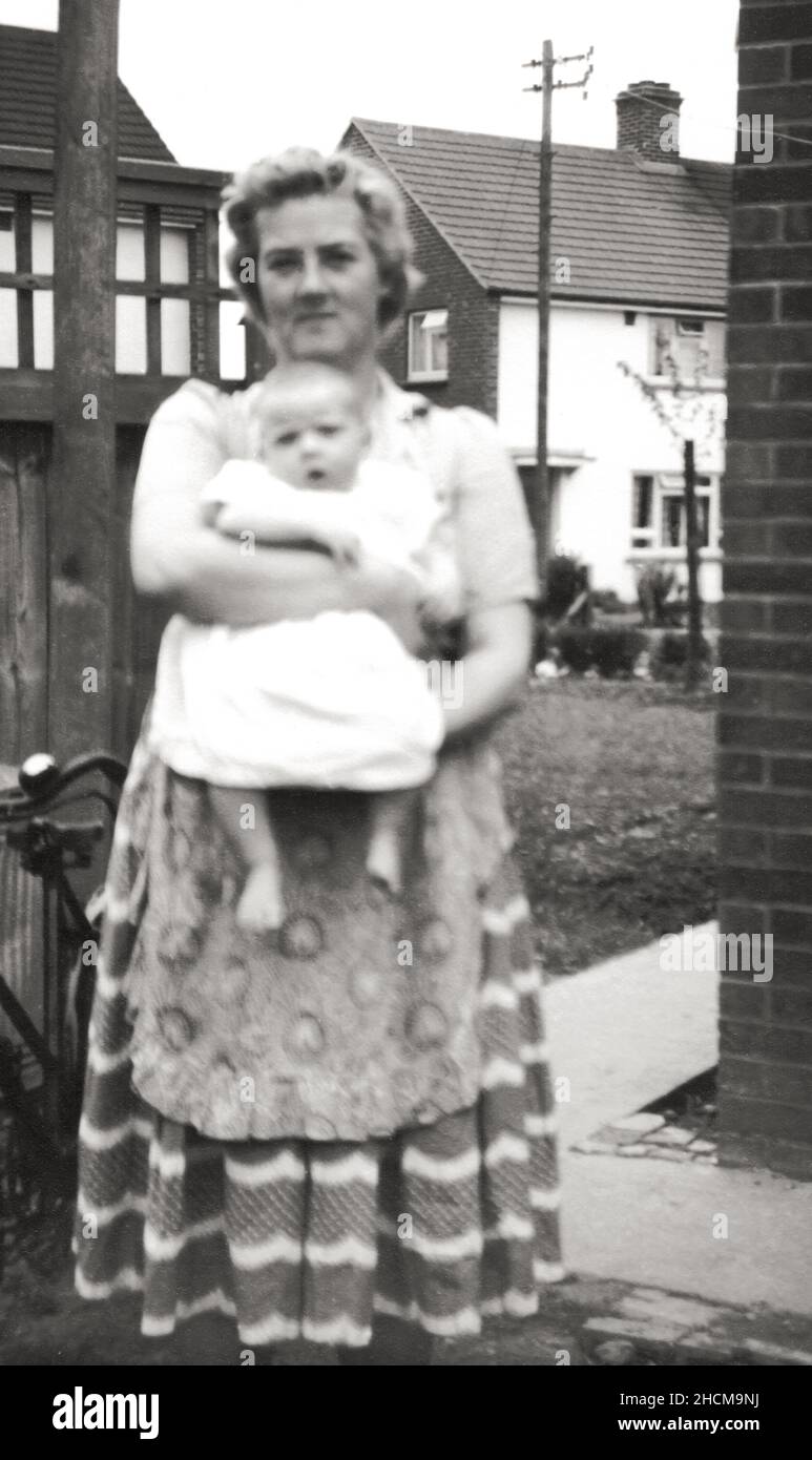 Mother Holding Young Baby Girl, Danbury Essex England UK, 1960 Stock Photo