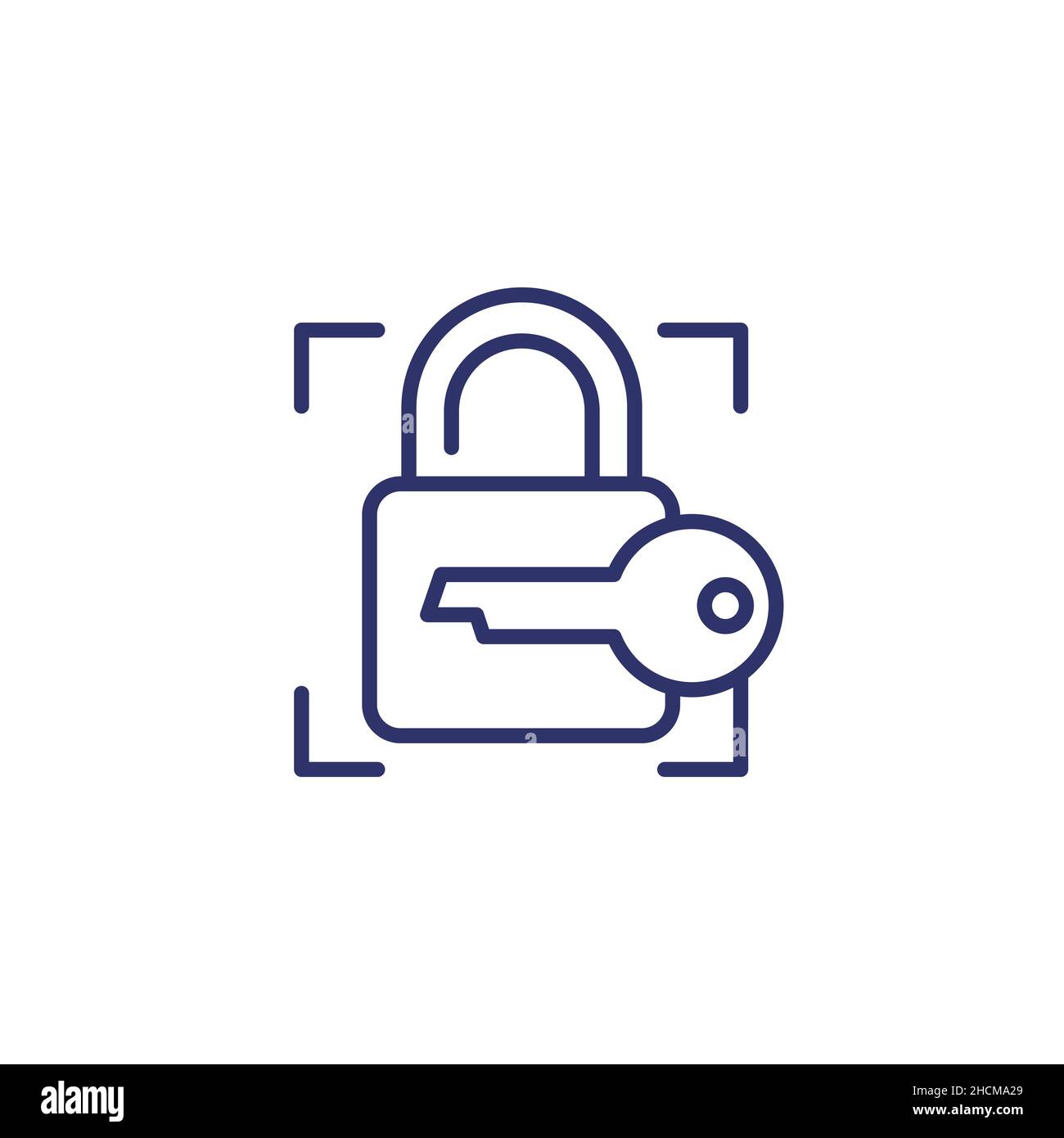 Lock and key line icon on white Stock Vector Image & Art - Alamy