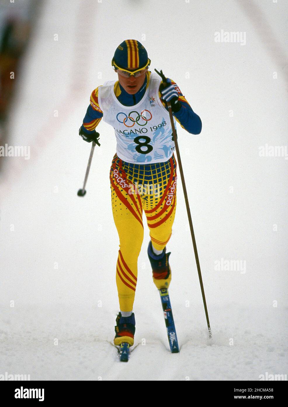 firo: Sports, winter sports Olympics, Olympics, 1998 Nagano, Japan, Olympic winter games, 98, archive pictures men, men, skiing, cross-country skiing, 10 KM, 10 kilometers Stanislav Jezik, Slovakia Stock Photo