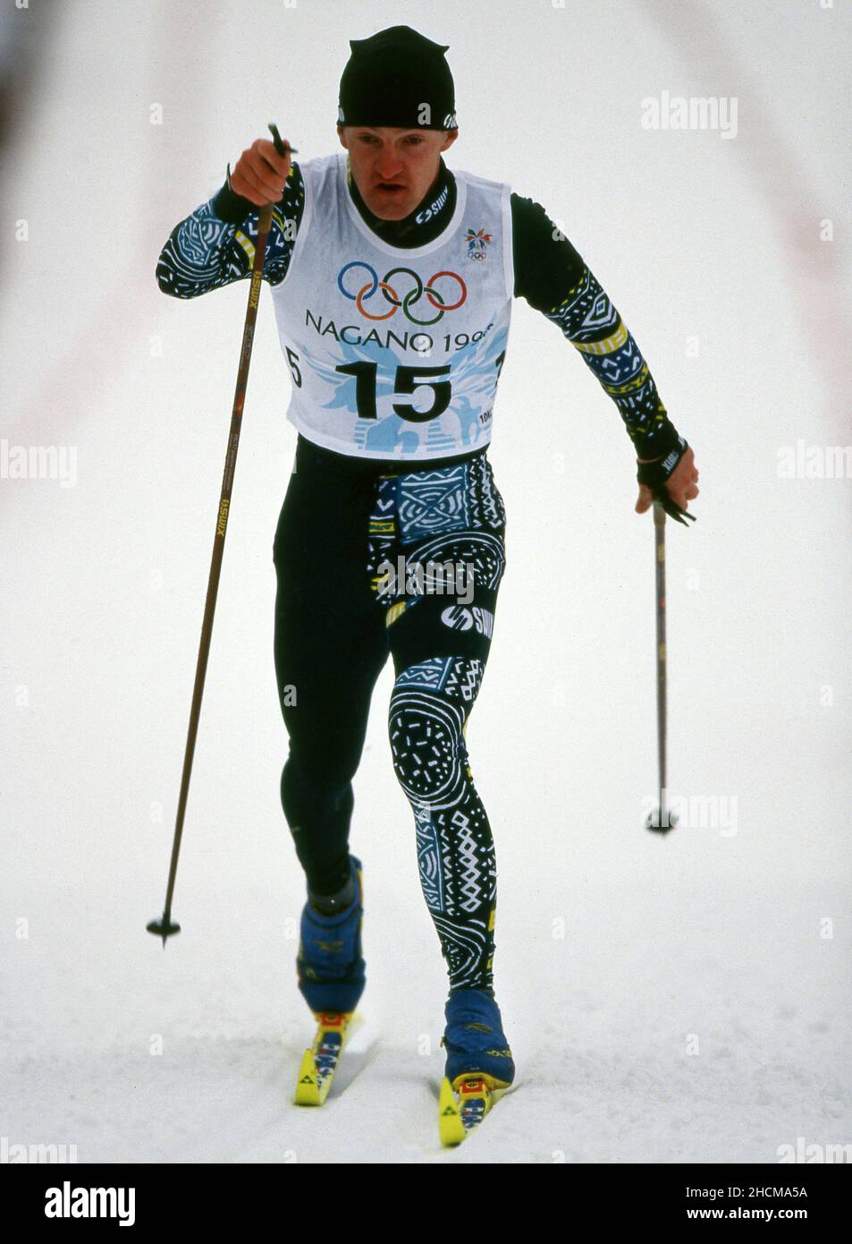 firo: Sport, Winter Sports Olympia, Olympics, 1998 Nagano, Japan, Olympic Winter Games, 98, archive pictures men, men, skiing, cross-country skiing, 10 KM, 10 kilometers Ricardas Panavas, Lithuania Stock Photo