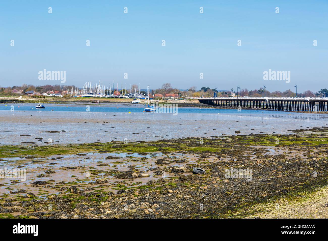 View of Chichester Harbour and the Langstone and Sailing Club and Road