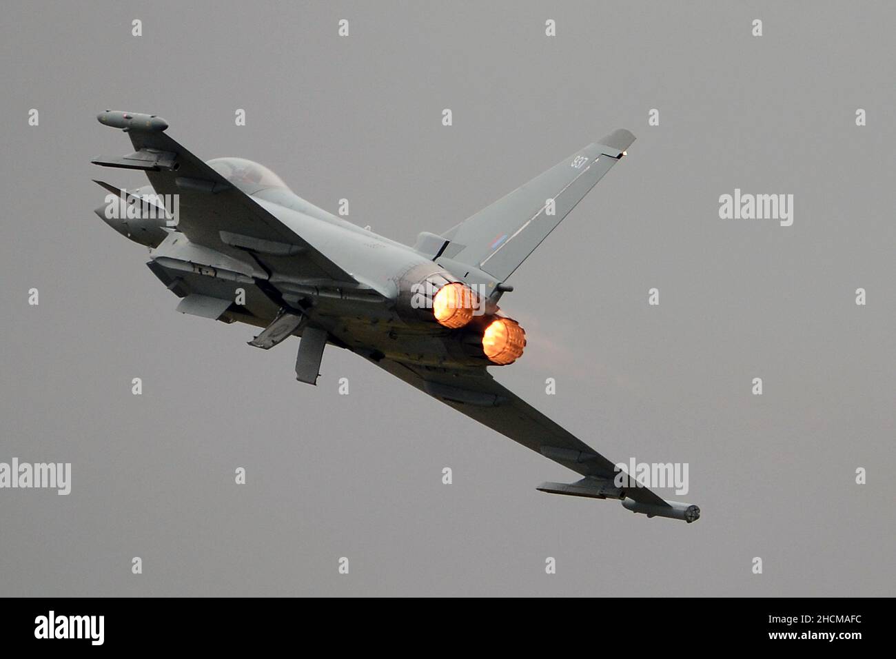 British military fighter jet, QRA to intercept unidentified aircraft or threat    RAF Coningsby, Lincolnshire Stock Photo