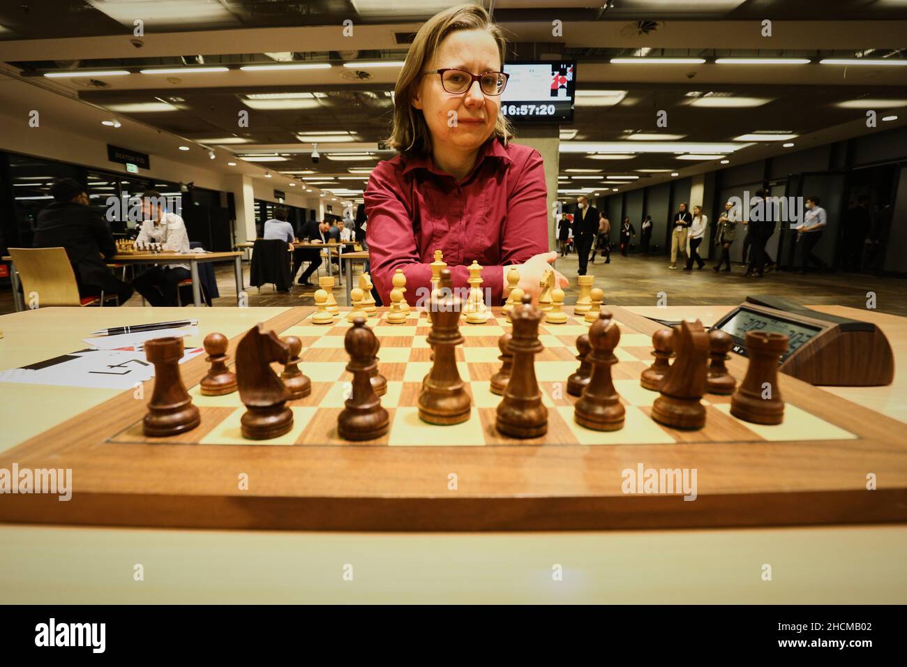 Moscow, Russia. 30th Dec, 2019. Wang Hao (L) of China and Alireza Firouzja  participating under the FIDE flag shake hands after the Blitz Open final at  2019 King Salman World Rapid 