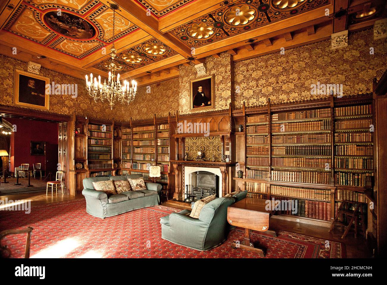 Library, Knightshayes, Devon Stock Photo