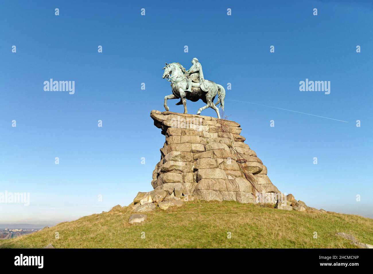 The Copper Horse equestrian statue of King third on Snow Hill in Windsor Great Park, on a