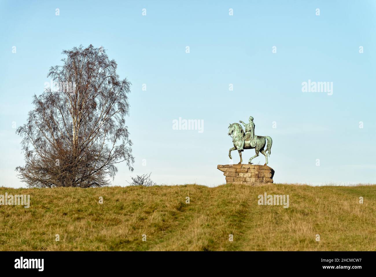 The Copper Horse equestrian statue of King third on Snow Hill in Windsor Great Park, on a
