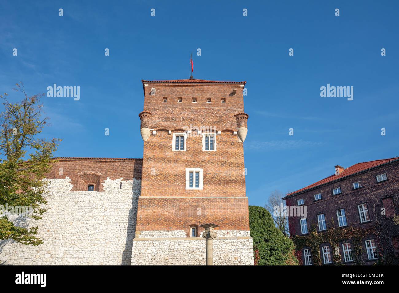 Wawel Castle and Thieves Tower - Krakow, Poland Stock Photo