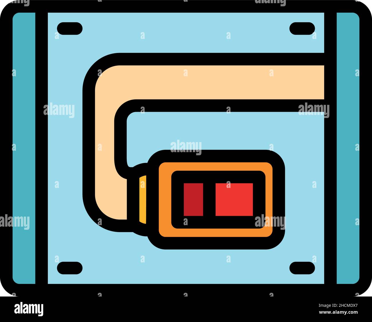 Tablet setting icon. Outline tablet setting vector icon color flat isolated Stock Vector