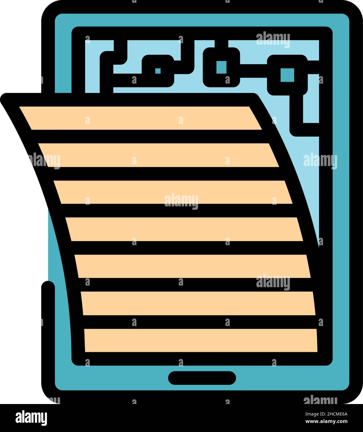 Protective screen tablet icon. Outline protective screen tablet vector icon color flat isolated Stock Vector