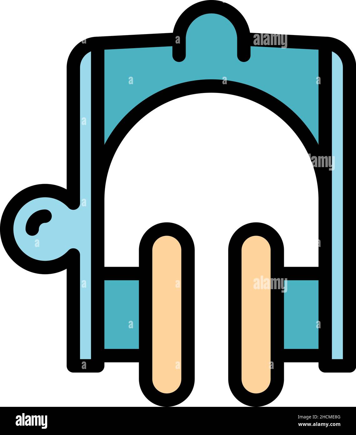 Bicycle repair front suspension icon. Outline bicycle repair front