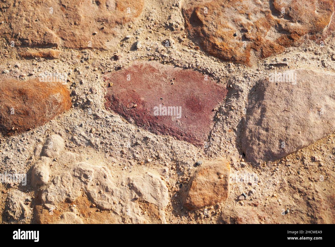 Sandstone footpath textured seface background. Stock Photo