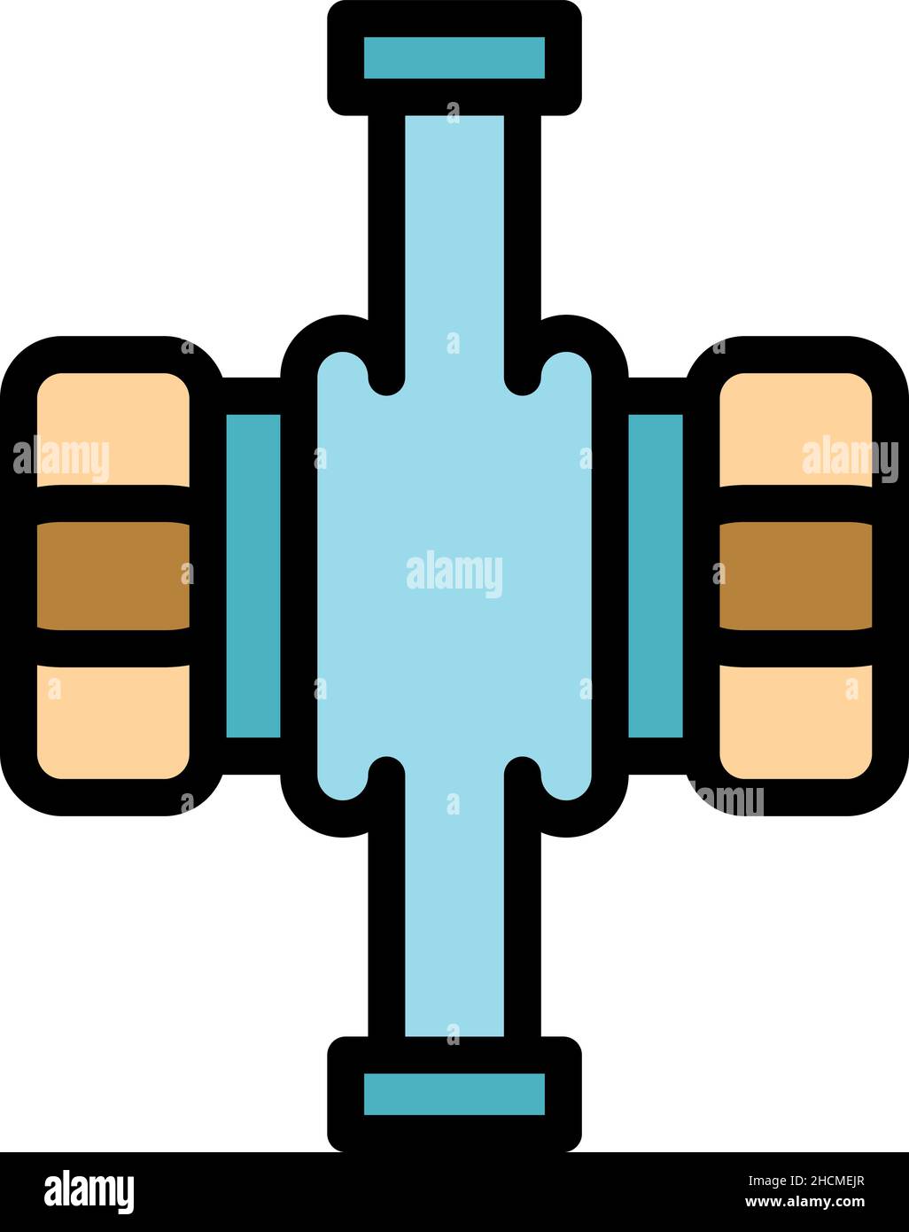 Motor water pump icon. Outline motor water pump vector icon color flat