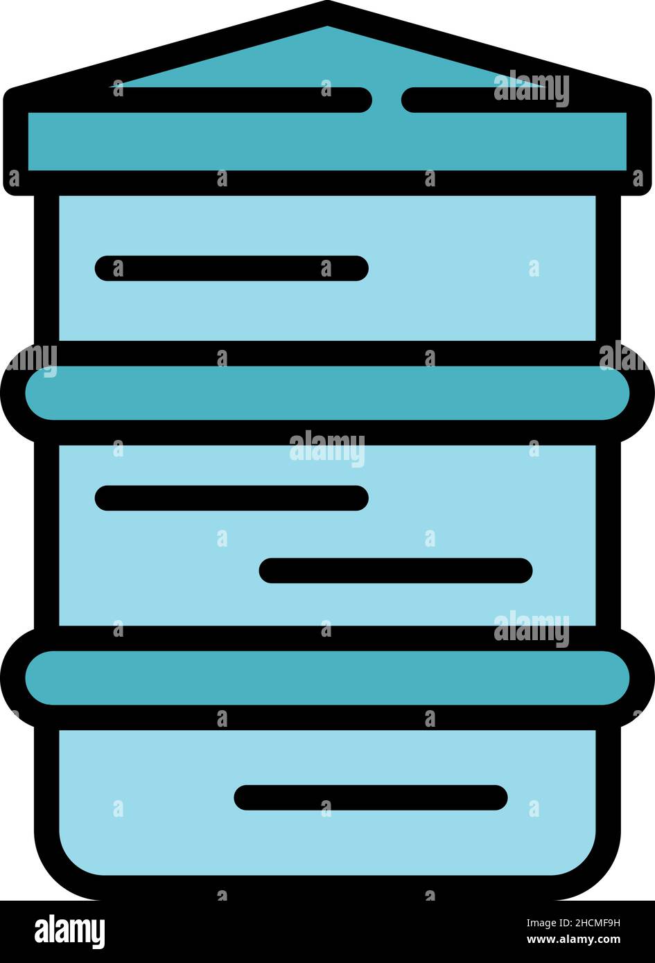 Bbq smoker icon. Outline bbq smoker vector icon color flat isolated ...