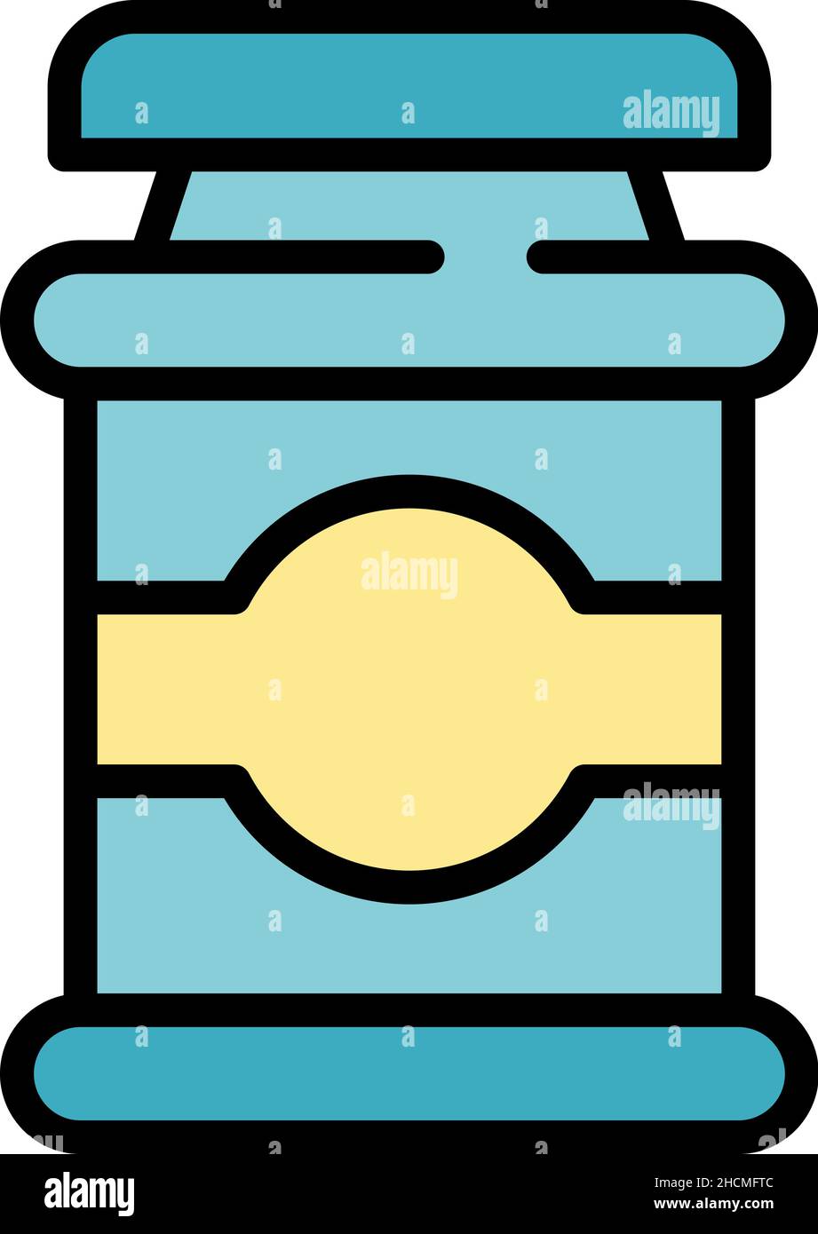 Chocolate paste breakfast icon. Outline chocolate paste breakfast vector icon color flat isolated Stock Vector