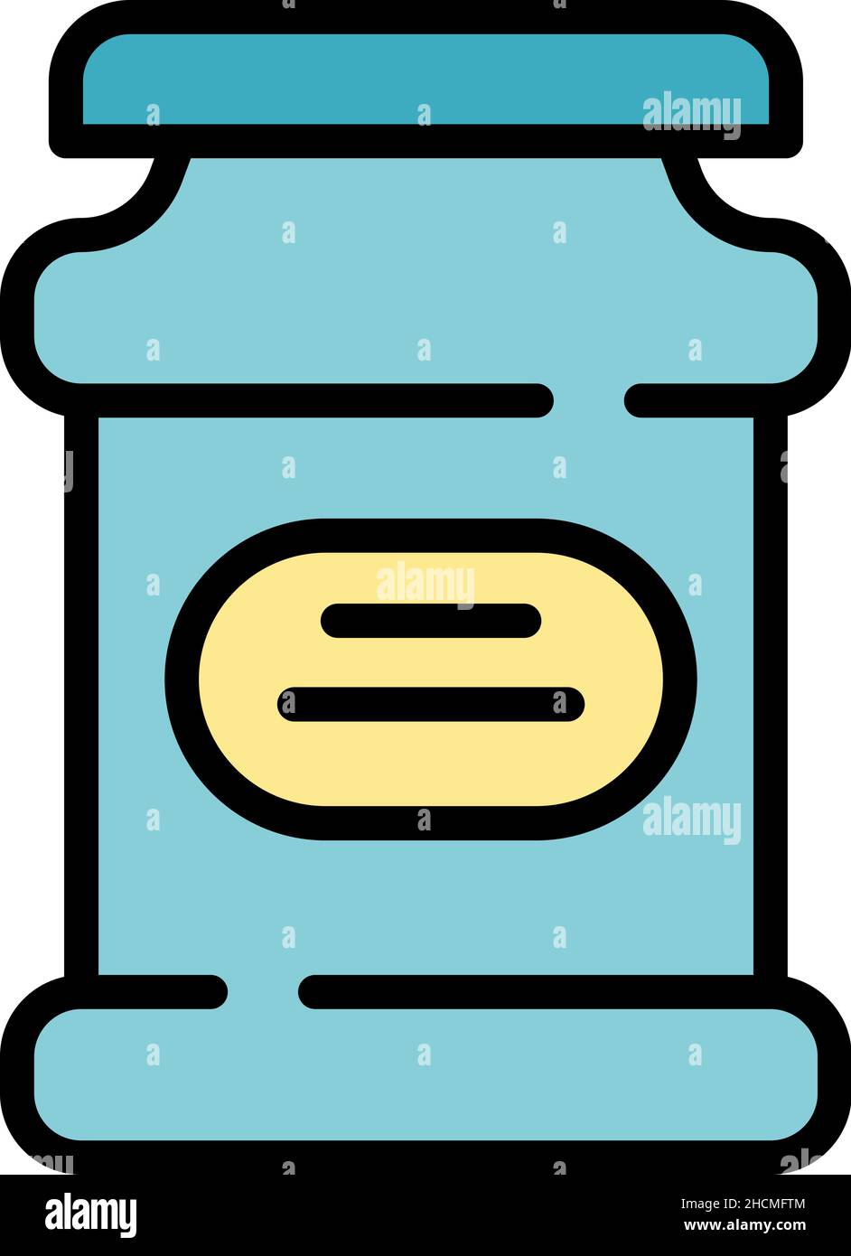 Chocolate paste snack icon. Outline chocolate paste snack vector icon color flat isolated Stock Vector