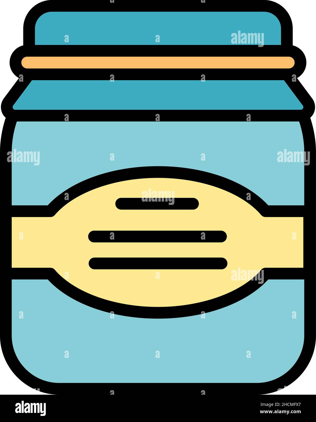 Chocolate nuts paste icon. Outline chocolate nuts paste vector icon color flat isolated Stock Vector