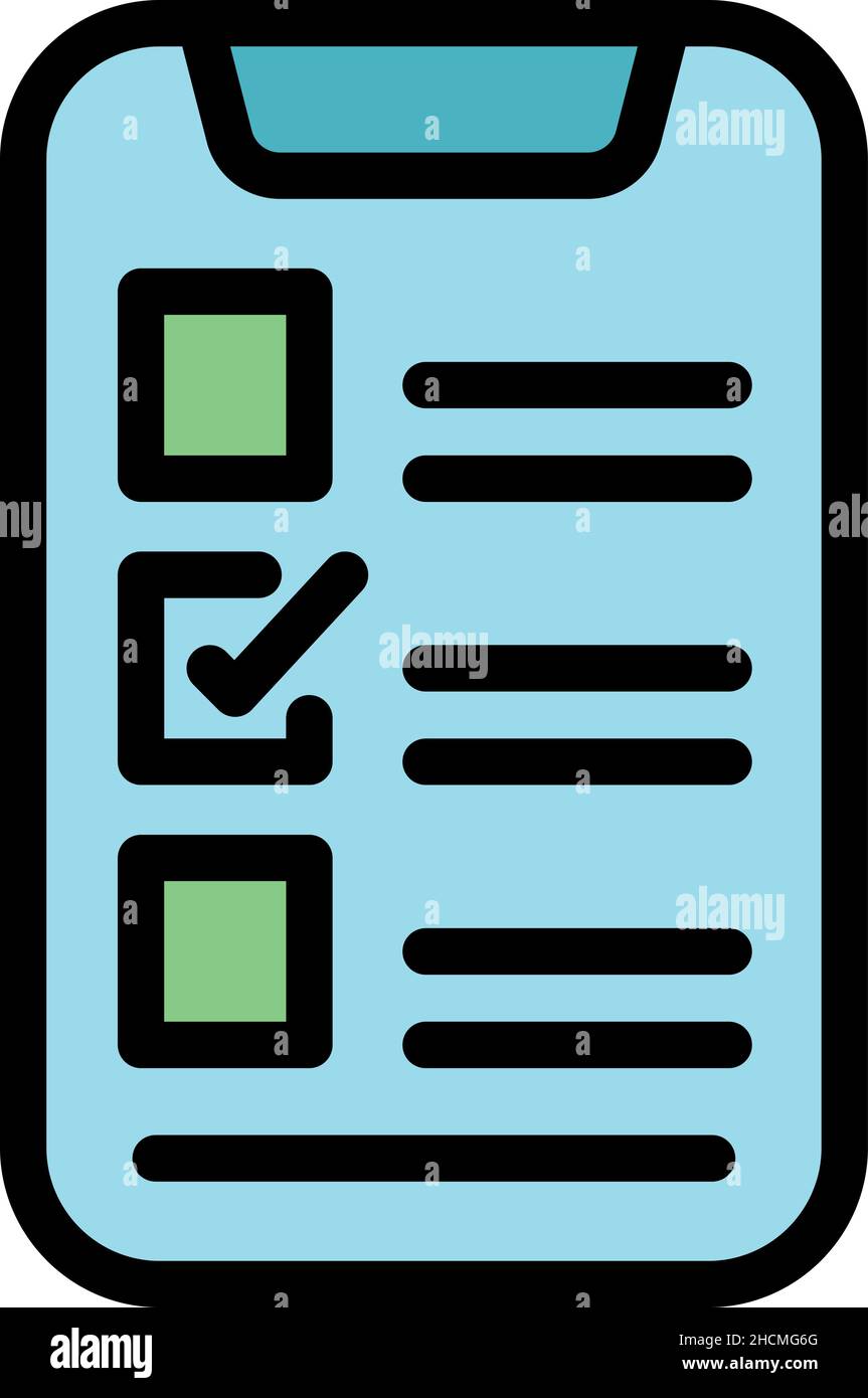 Phone assignment icon. Outline phone assignment vector icon color flat isolated Stock Vector