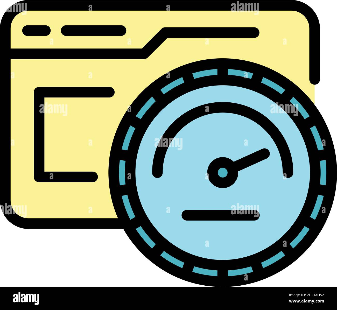Speed network test icon. Outline speed network test vector icon color flat isolated Stock Vector