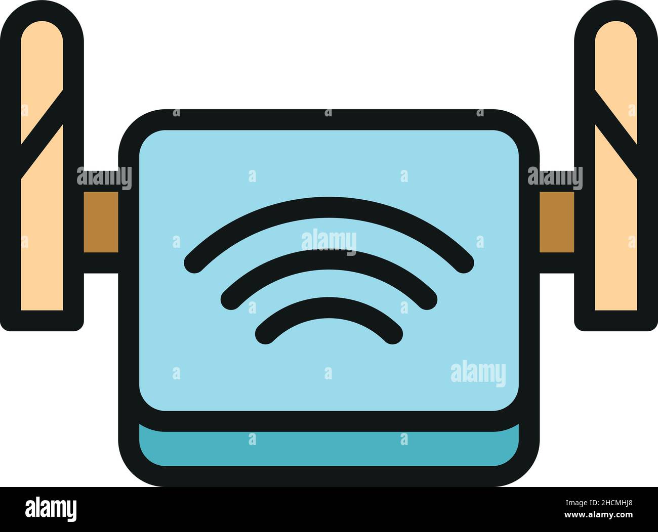 Access point modem icon. Outline access point modem vector icon color