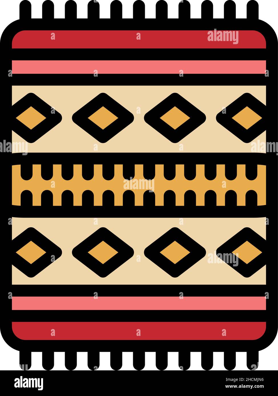 Prayer mat icon. Outline prayer mat vector icon color flat isolated