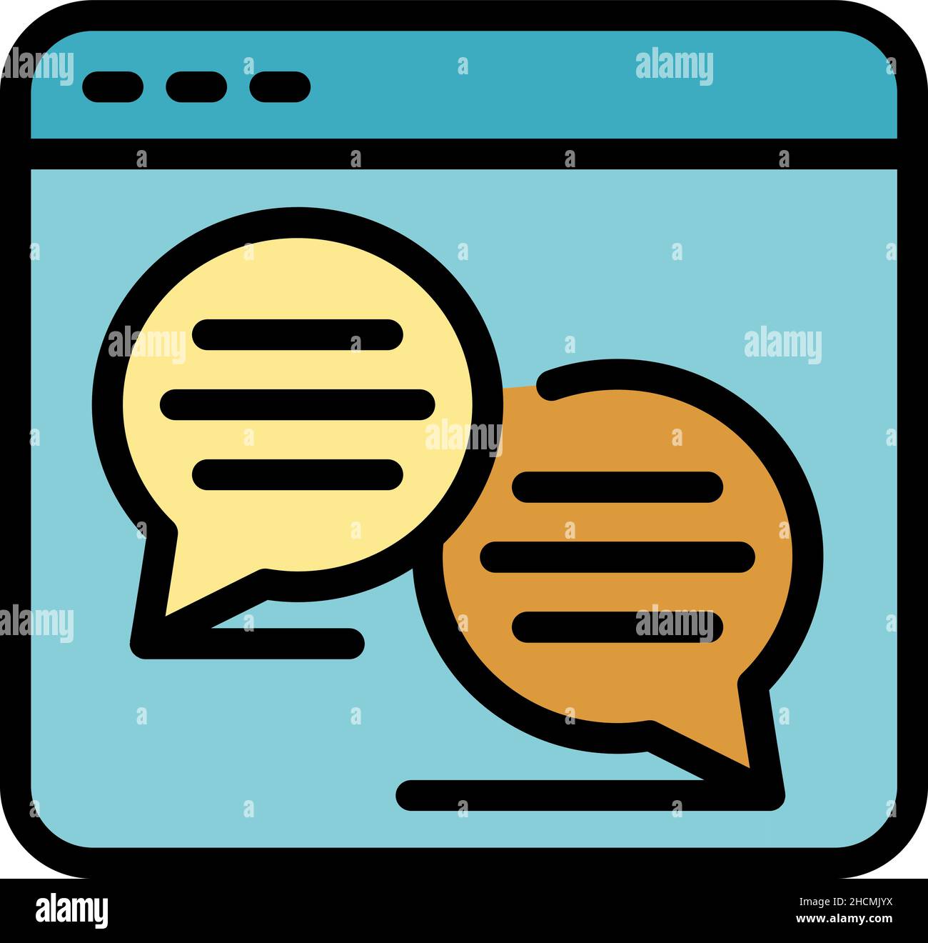 Webinar chaticon. Outline webinar chat vector icon color flat isolated Stock Vector