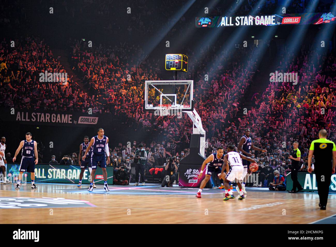 Paris, France. 29th Dec, 2021. All Star Game of championship Elite at the  Accor Arena in Paris-Bercy. More than 16,000 spectators attended the French  basketball show in Paris, France on December 29,