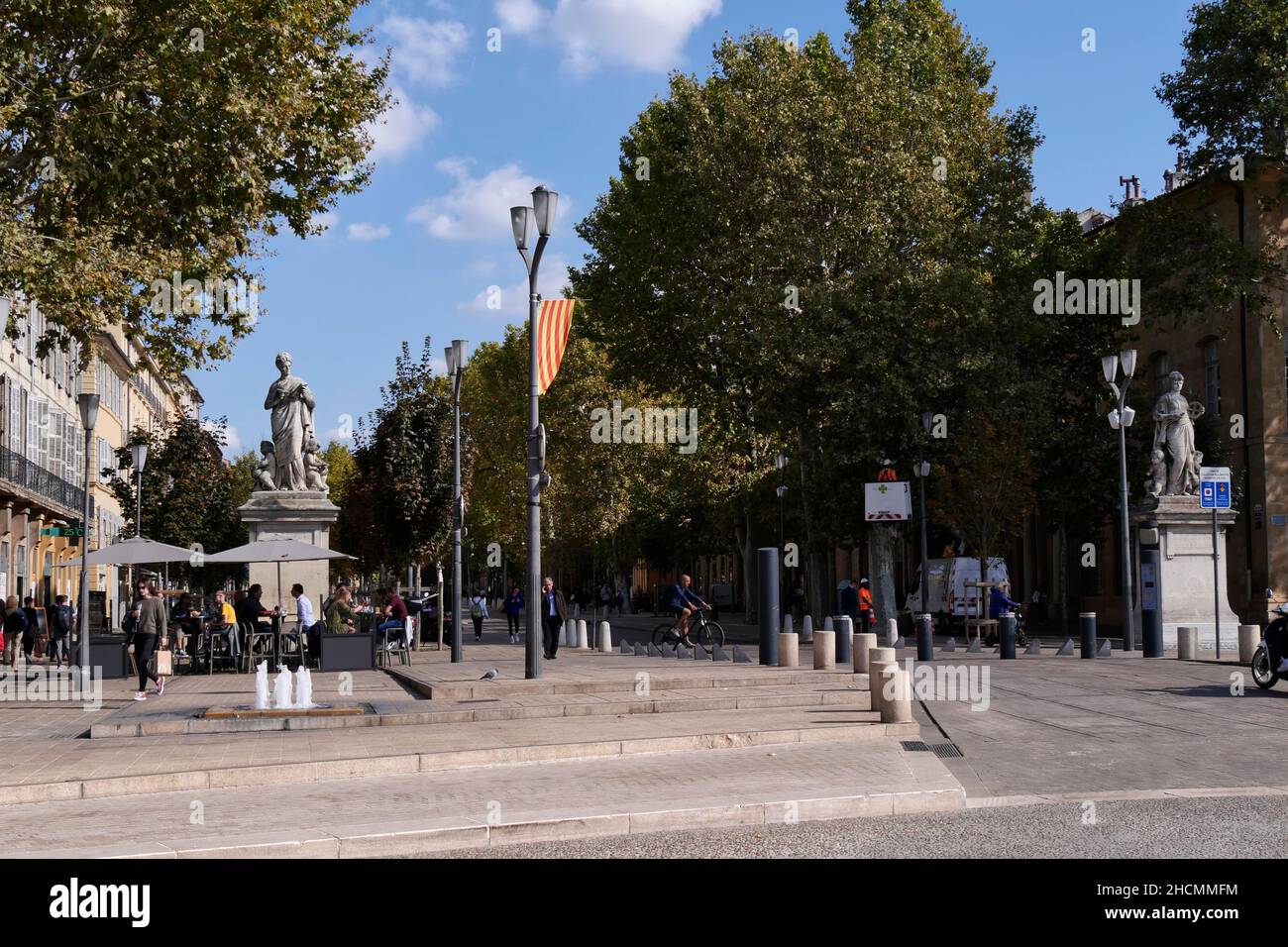 entrance to Cours Mirabeau,a historic tree lined boulevard in Aix-en-Provence, Provence-Alpes-Côte d'Azur,France Stock Photo