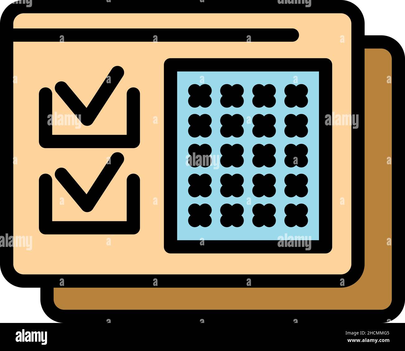 Done password icon. Outline done password vector icon color flat ...