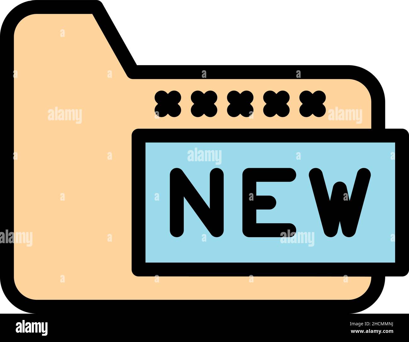 New secured file icon. Outline new secured file vector icon color flat ...