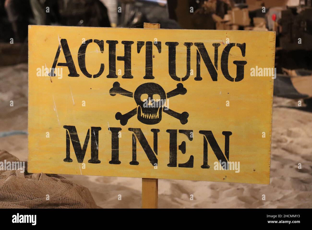 Danger / Achtung minefield signs Stock Photo - Alamy