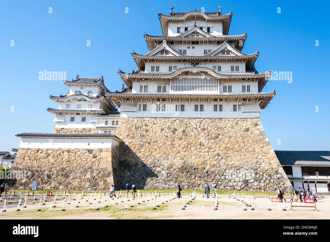 The Renketsushiki keep of the white Himeji castle keep