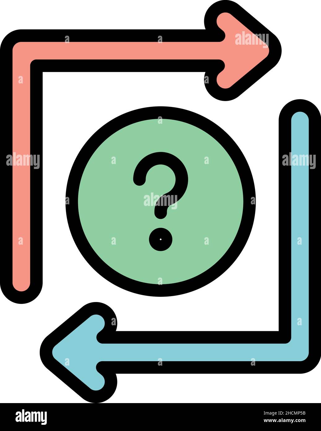 Discussion reply icon. Outline discussion reply vector icon color flat isolated Stock Vector