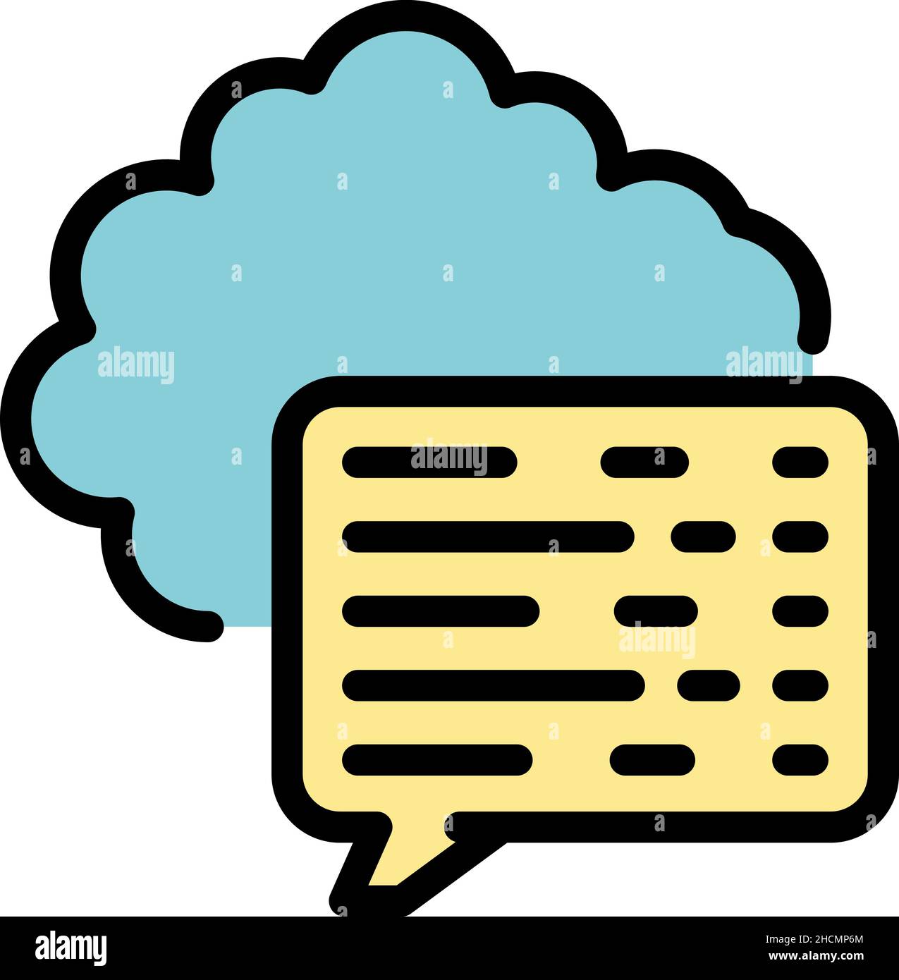 Main discussion icon. Outline main discussion vector icon color flat ...