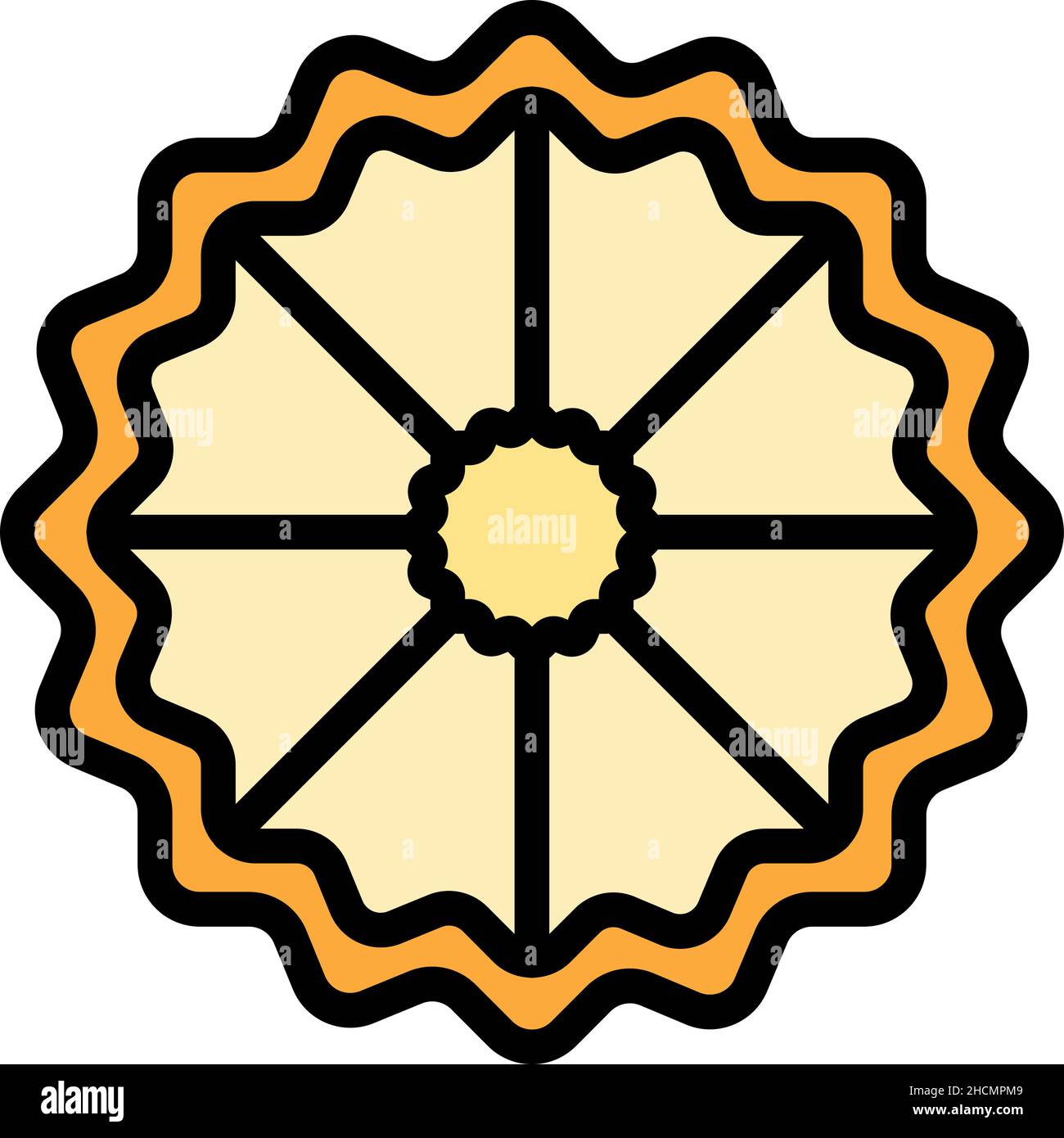 Bergamot slice icon. Outline bergamot slice vector icon color flat ...