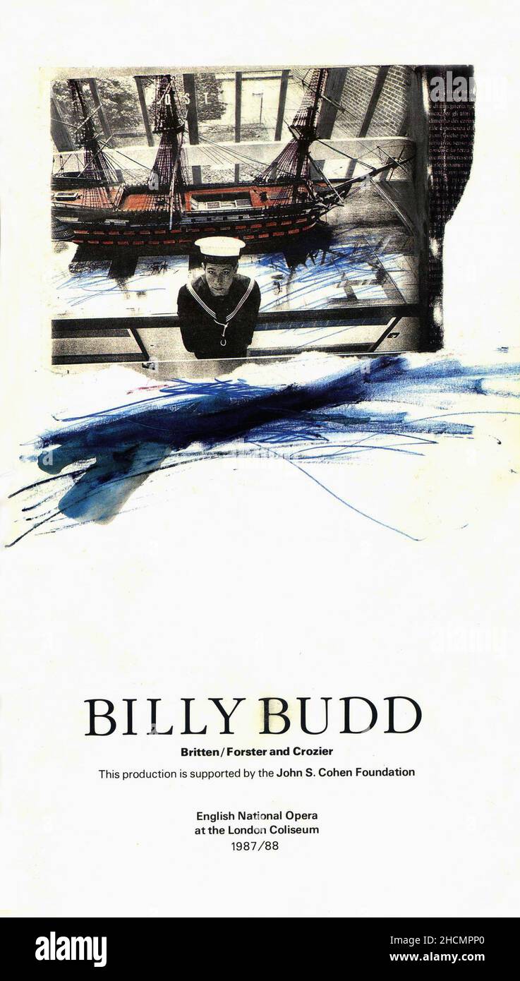 Opera programme cover. 'Billy Budd' by Benjamin Britten. English National Opera at the London Coliseum. 1987/88. Stock Photo
