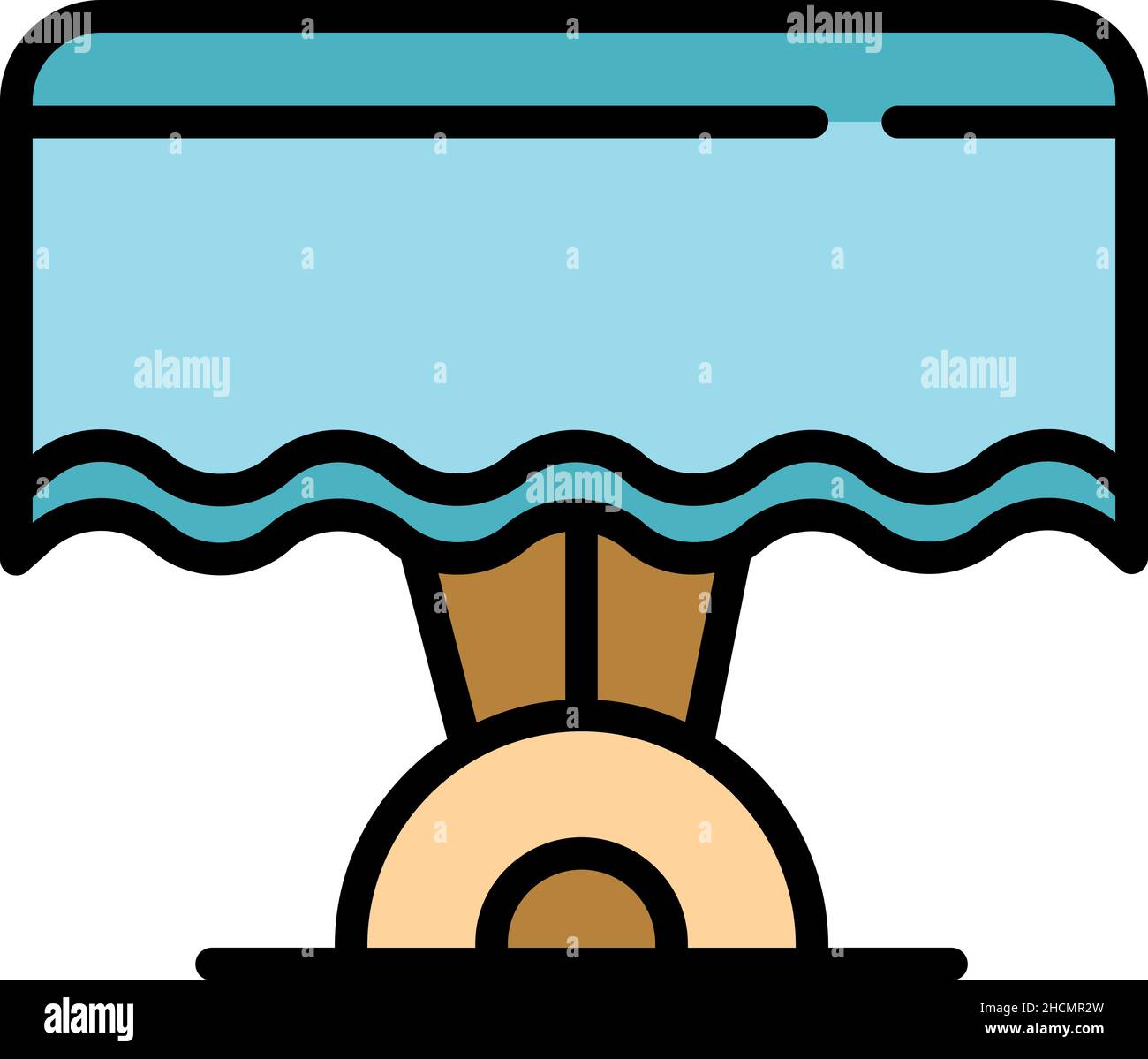 Cafe table icon. Outline cafe table vector icon color flat isolated Stock Vector
