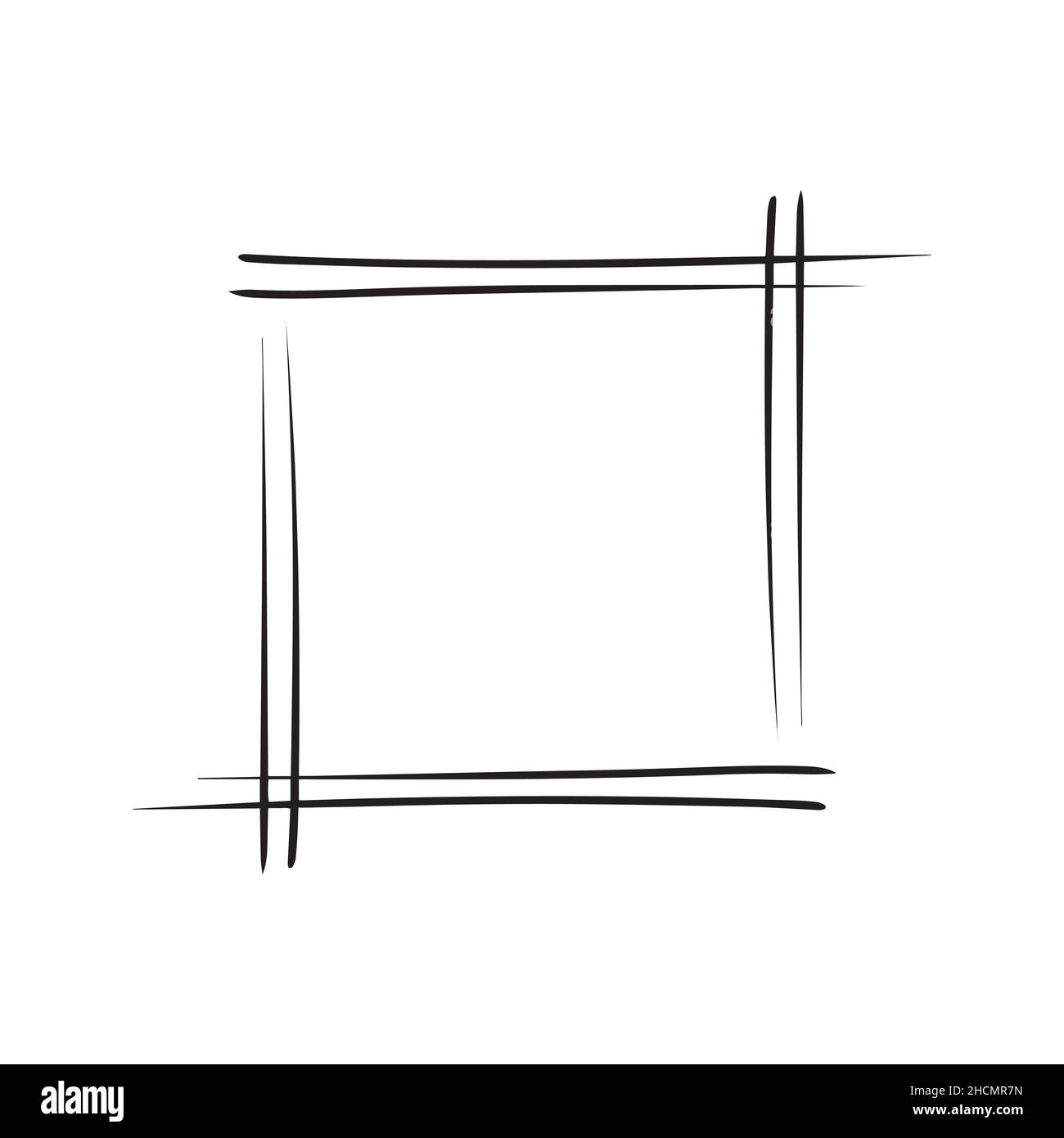 Hand drawn frames. Handdrawn square frame. Vector, illustration Stock ...