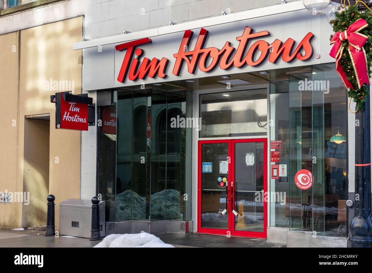 Ottawa, Canada December 16, 2021 Tim Hortons fast food restaurant in