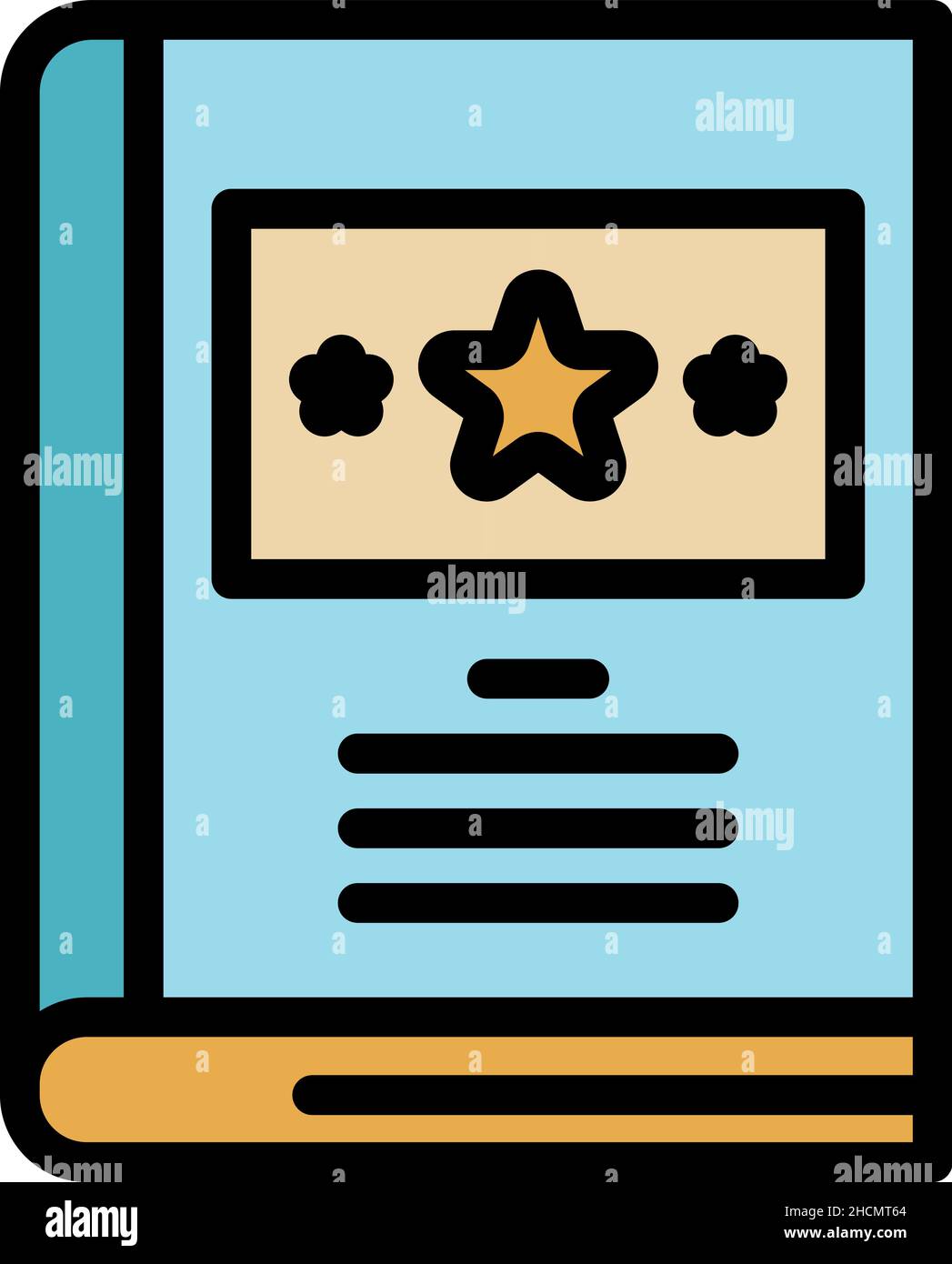 Book control icon. Outline book control vector icon color flat isolated Stock Vector