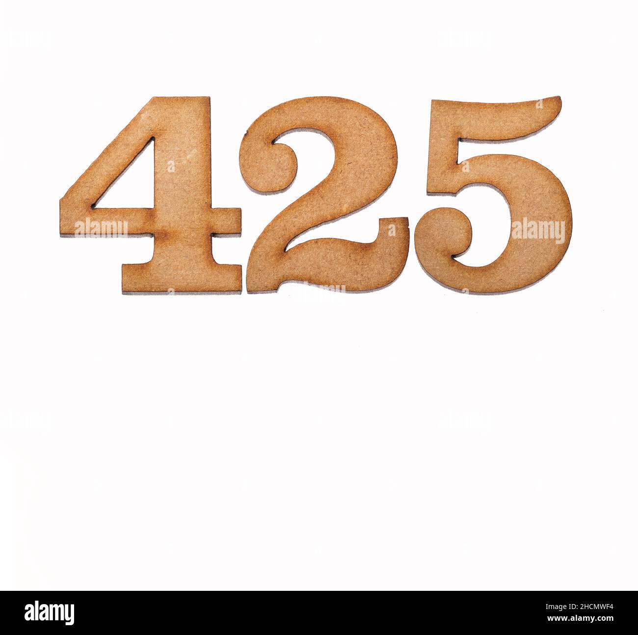 Number 425 Piece of wood isolated on white background Stock Photo Alamy