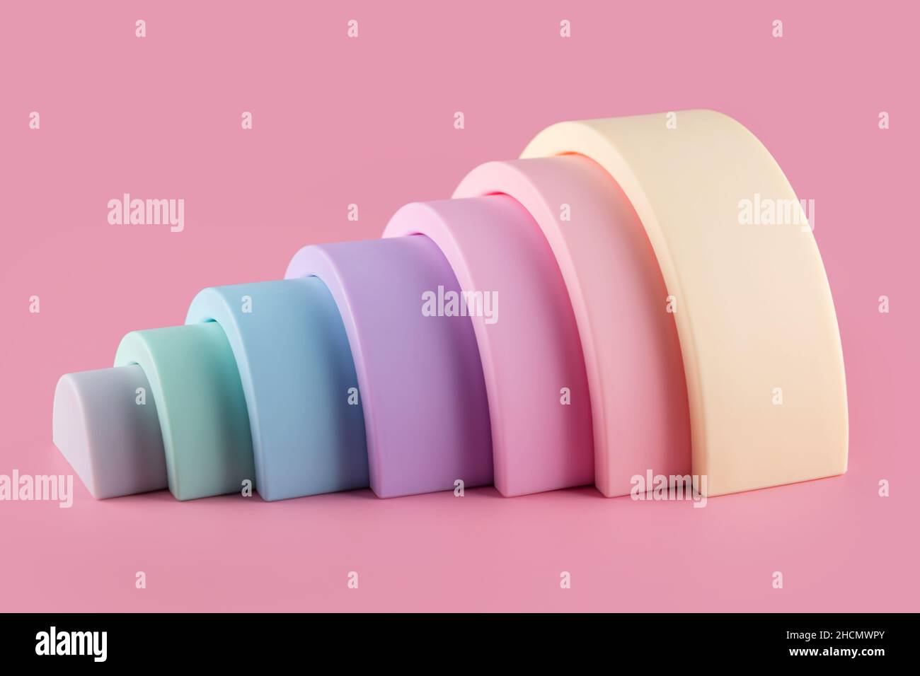 Silicone rainbow stacker puzzle, baby stacking toy building blocks